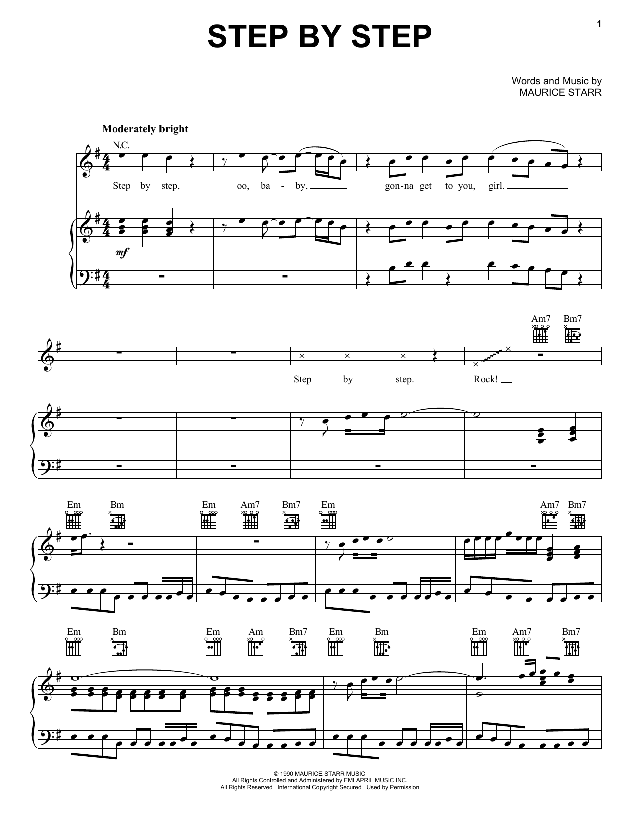 Download New Kids On The Block Step By Step Sheet Music and learn how to play Piano, Vocal & Guitar Chords (Right-Hand Melody) PDF digital score in minutes