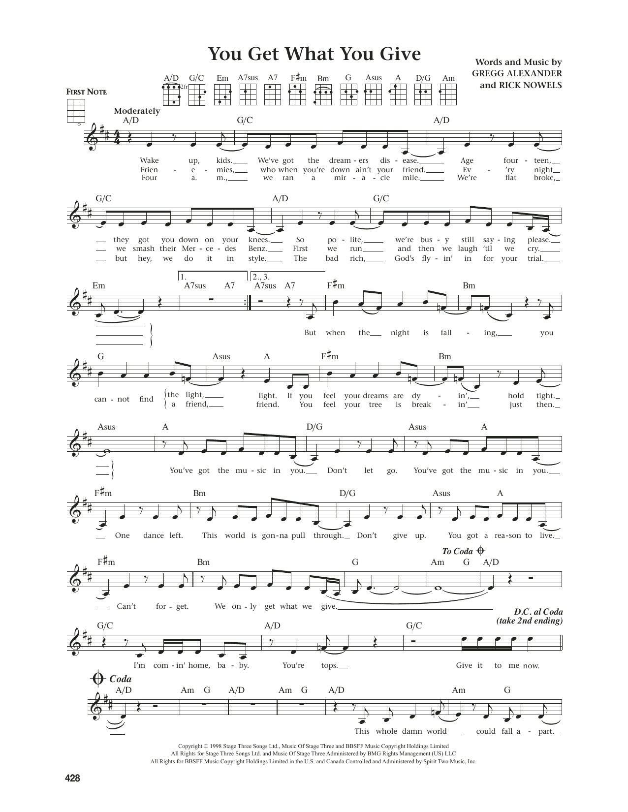 Download New Radicals You Get What You Give (from The Daily Ukulele) (arr. Jim Beloff) Sheet Music and learn how to play Ukulele PDF digital score in minutes