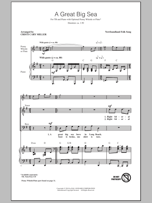 Download Newfoundland Folk Song A Great Big Sea Sheet Music and learn how to play TB Choir PDF digital score in minutes