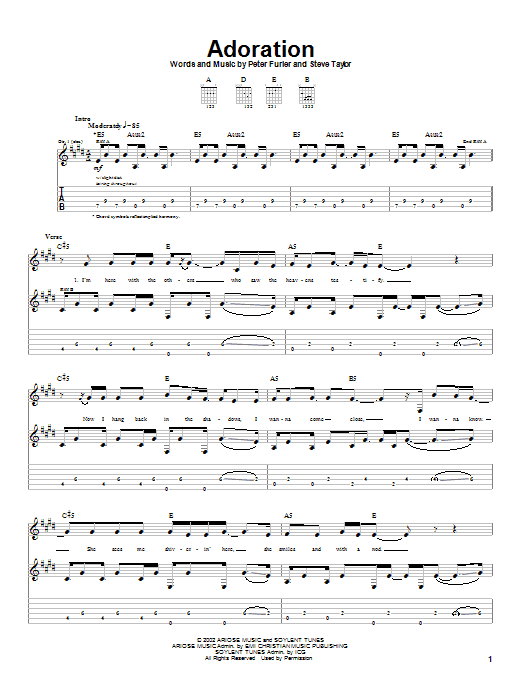 Download Newsboys Adoration Sheet Music and learn how to play Guitar Tab PDF digital score in minutes