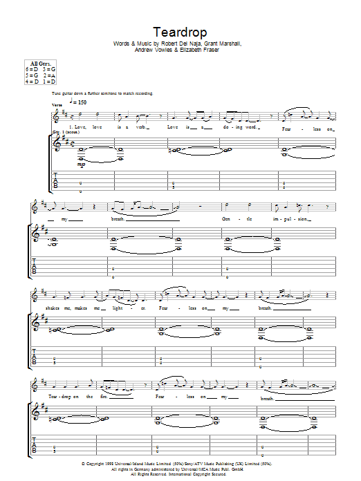 Download Newton Faulkner Teardrop Sheet Music and learn how to play Lyrics & Chords PDF digital score in minutes