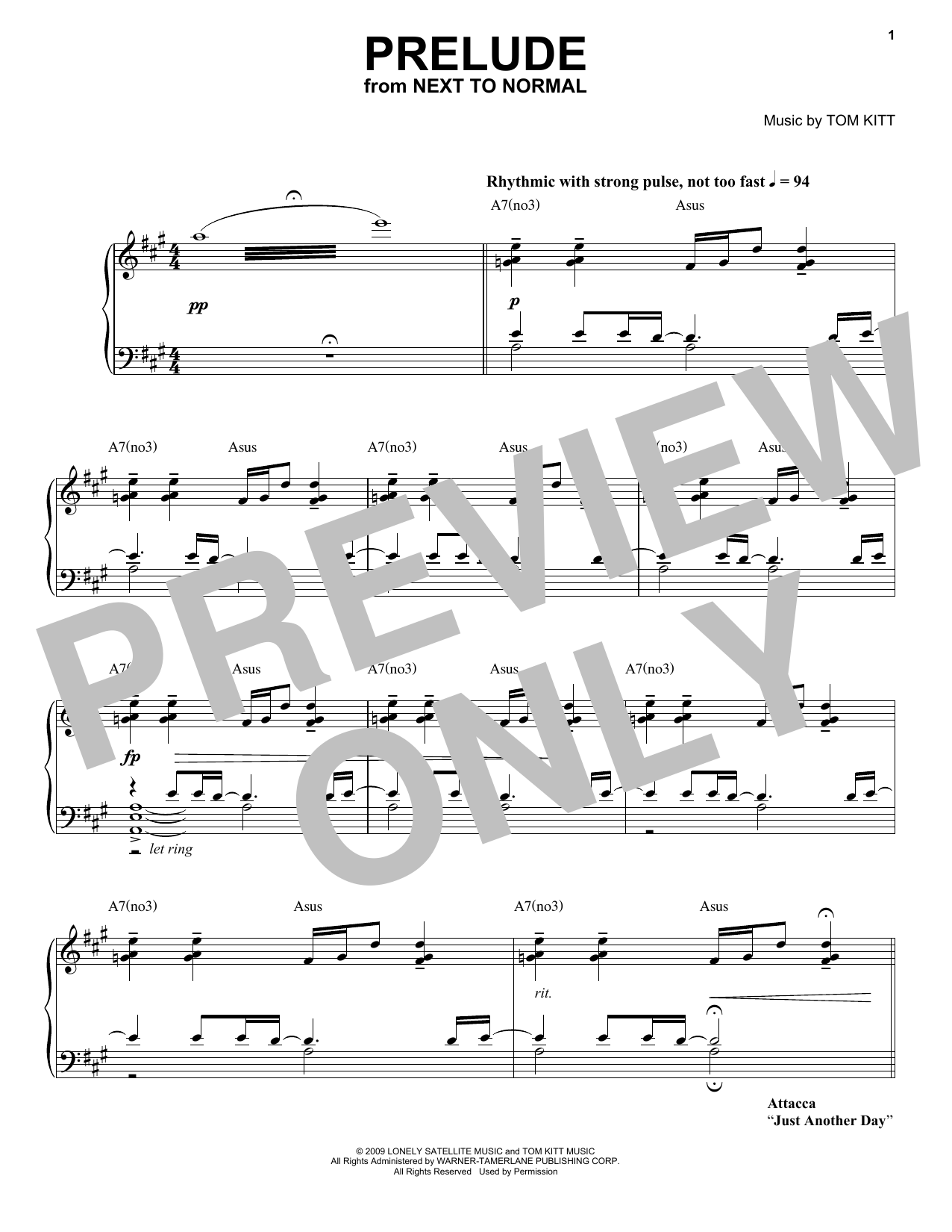 Download Next to Normal Band Prelude (from Next to Normal) Sheet Music and learn how to play Piano & Vocal PDF digital score in minutes