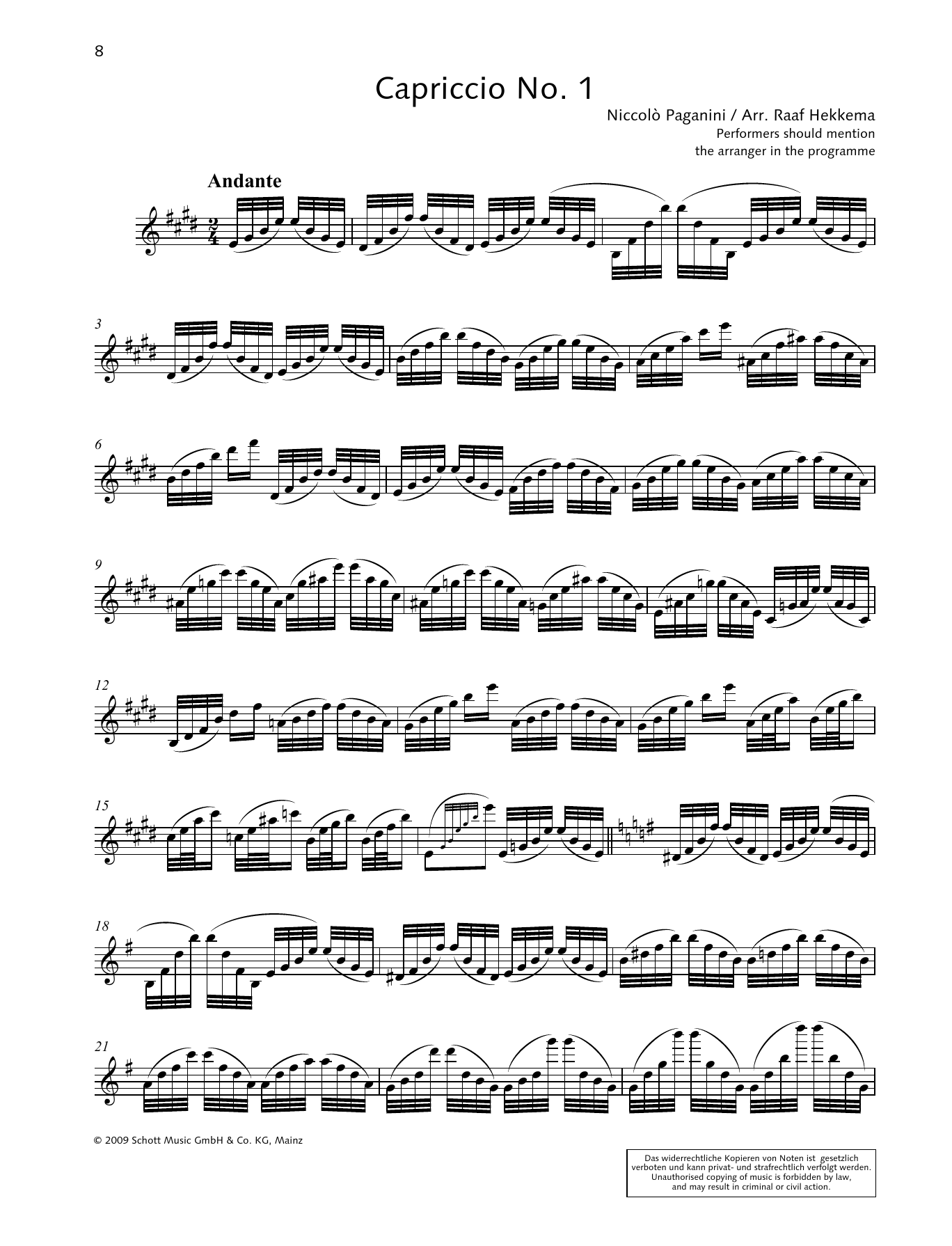 Download Niccolo Paganini Capriccio No. 1 Sheet Music and learn how to play Woodwind Solo PDF digital score in minutes