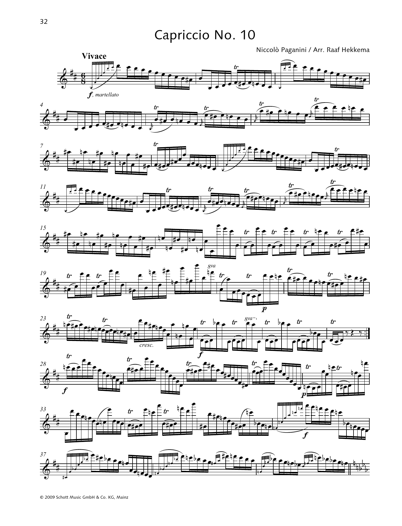 Download Niccolo Paganini Capriccio No. 10 Sheet Music and learn how to play Woodwind Solo PDF digital score in minutes