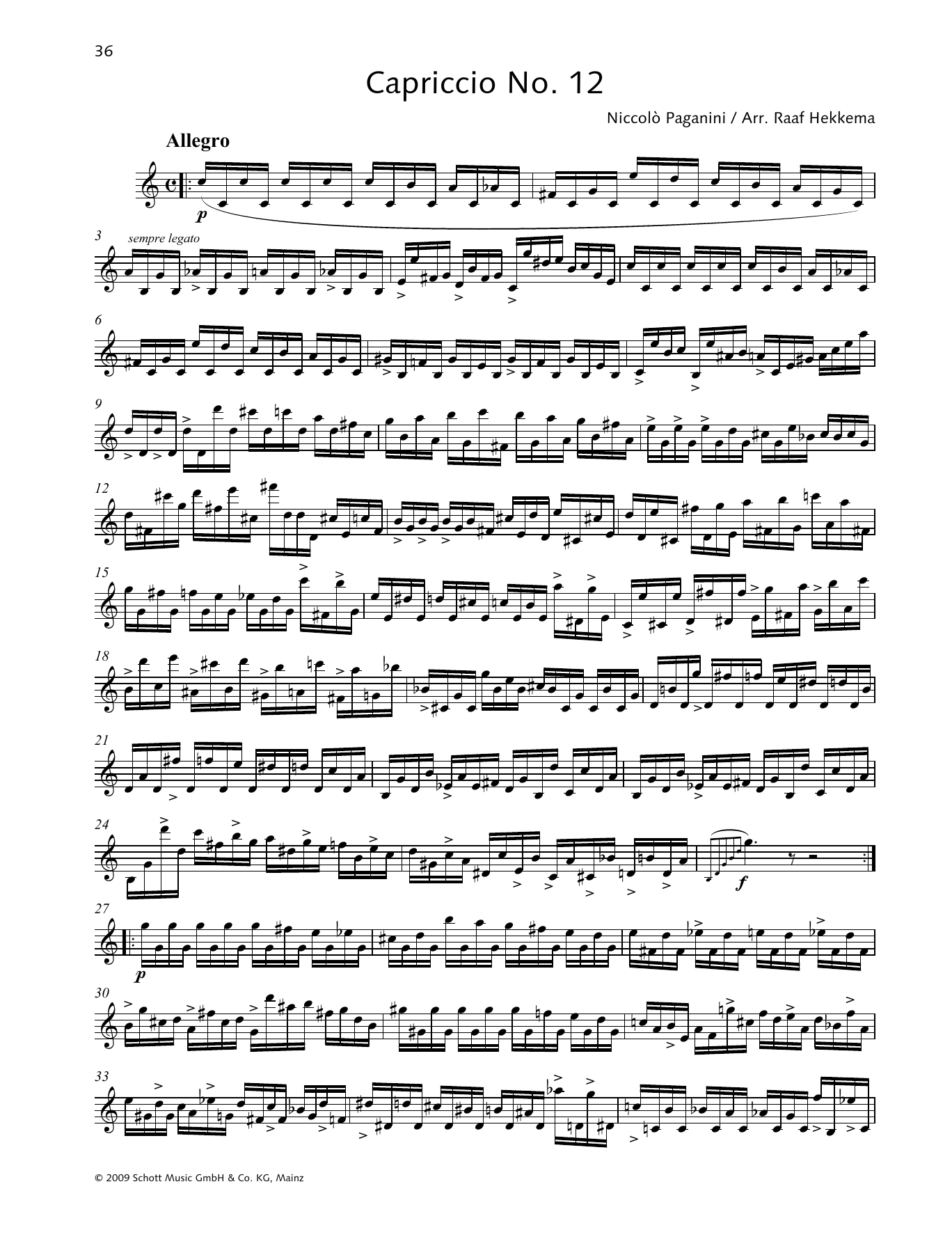 Download Niccolo Paganini Capriccio No. 12 Sheet Music and learn how to play Woodwind Solo PDF digital score in minutes