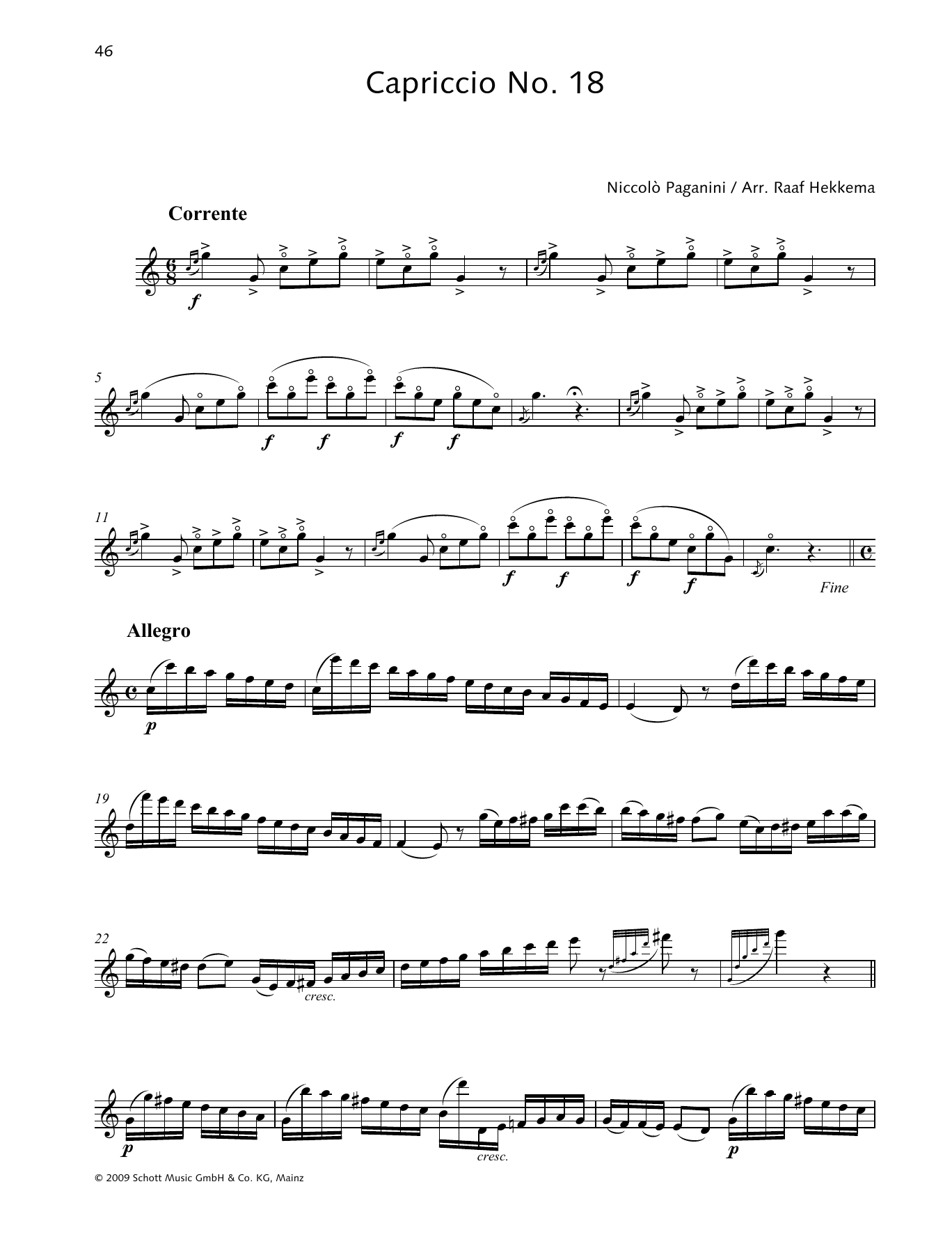 Download Niccolo Paganini Capriccio No. 18 Sheet Music and learn how to play Woodwind Solo PDF digital score in minutes