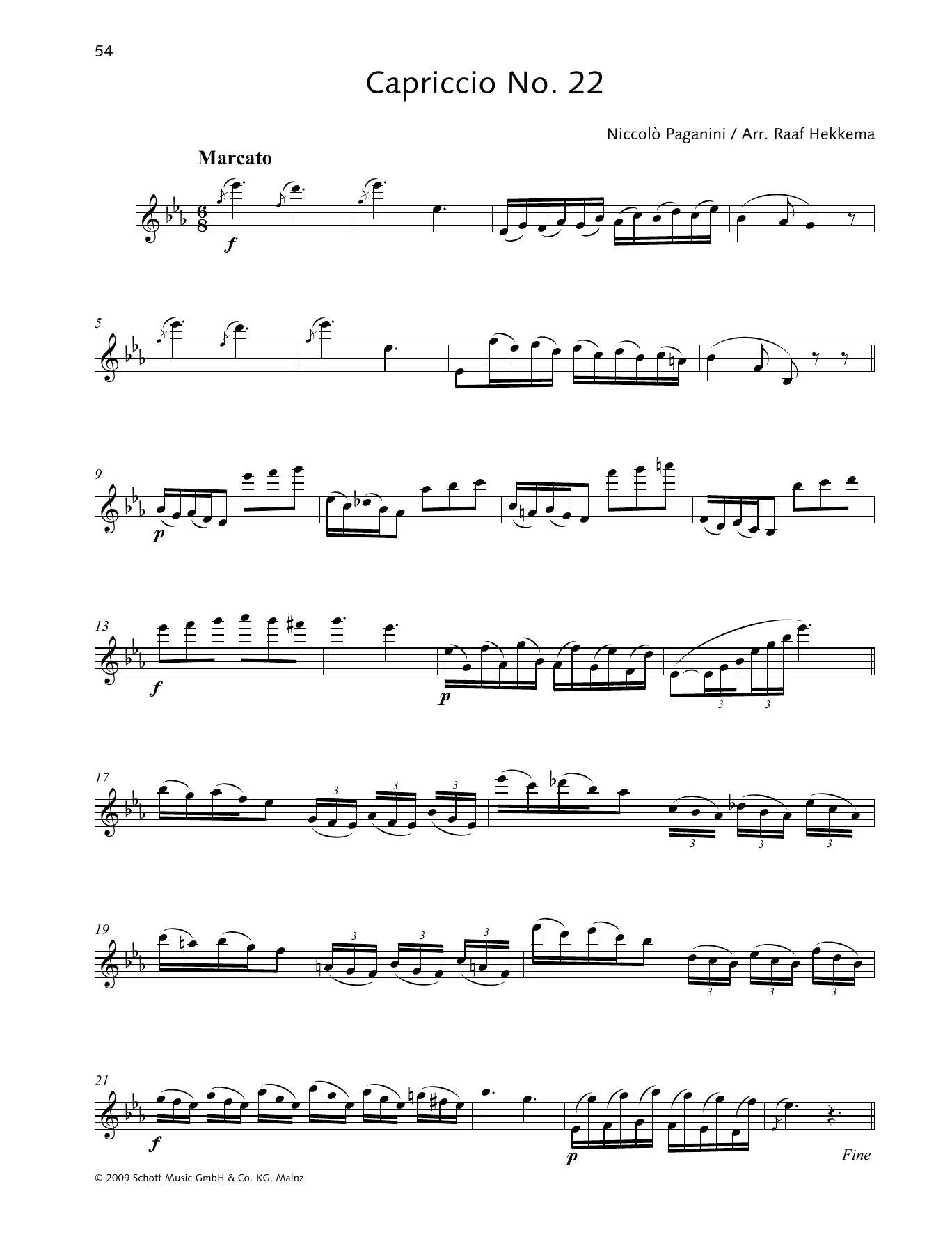Download Niccolo Paganini Capriccio No. 22 Sheet Music and learn how to play Woodwind Solo PDF digital score in minutes