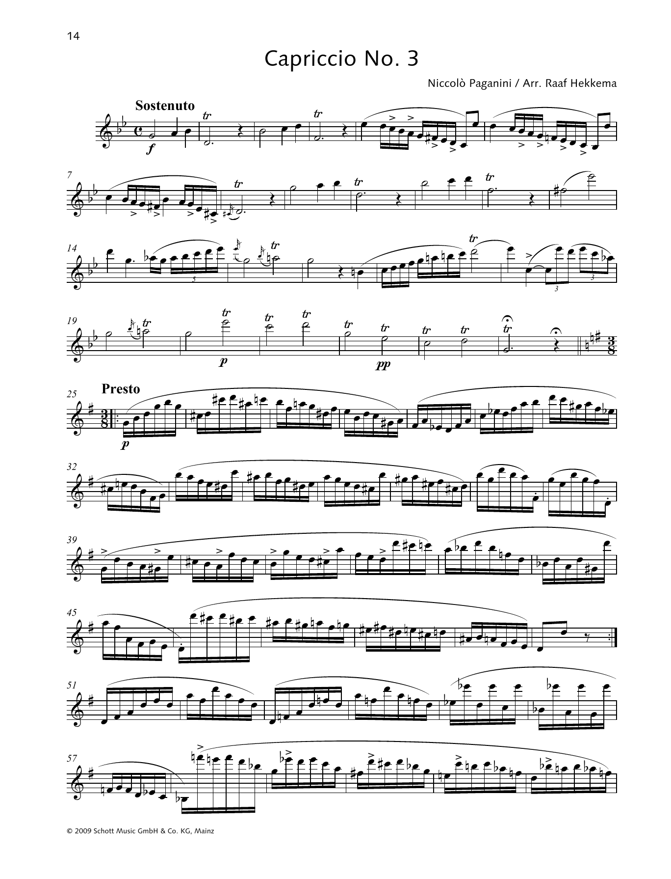 Download Niccolo Paganini Capriccio No. 3 Sheet Music and learn how to play Woodwind Solo PDF digital score in minutes