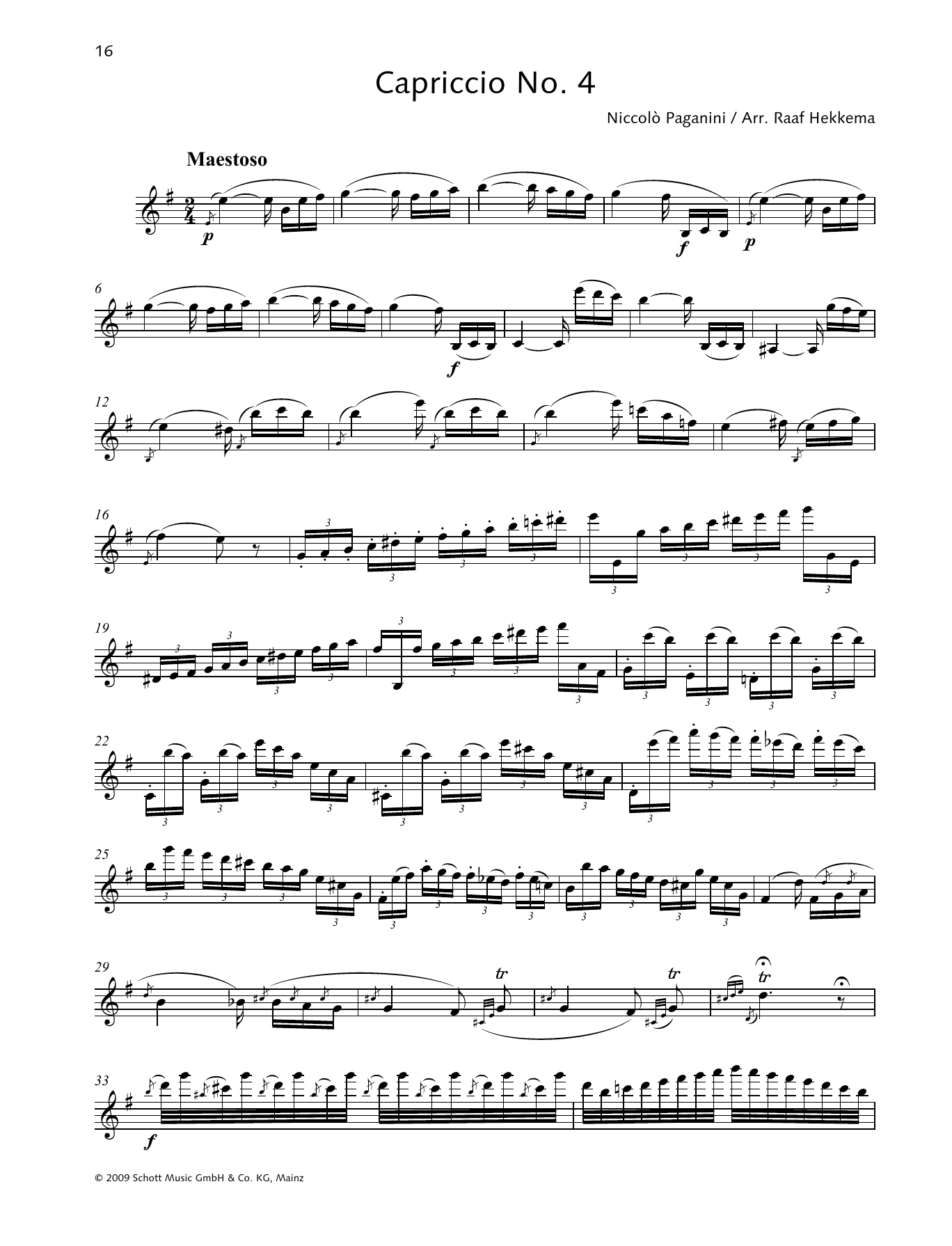 Download Niccolo Paganini Capriccio No. 4 Sheet Music and learn how to play Woodwind Solo PDF digital score in minutes