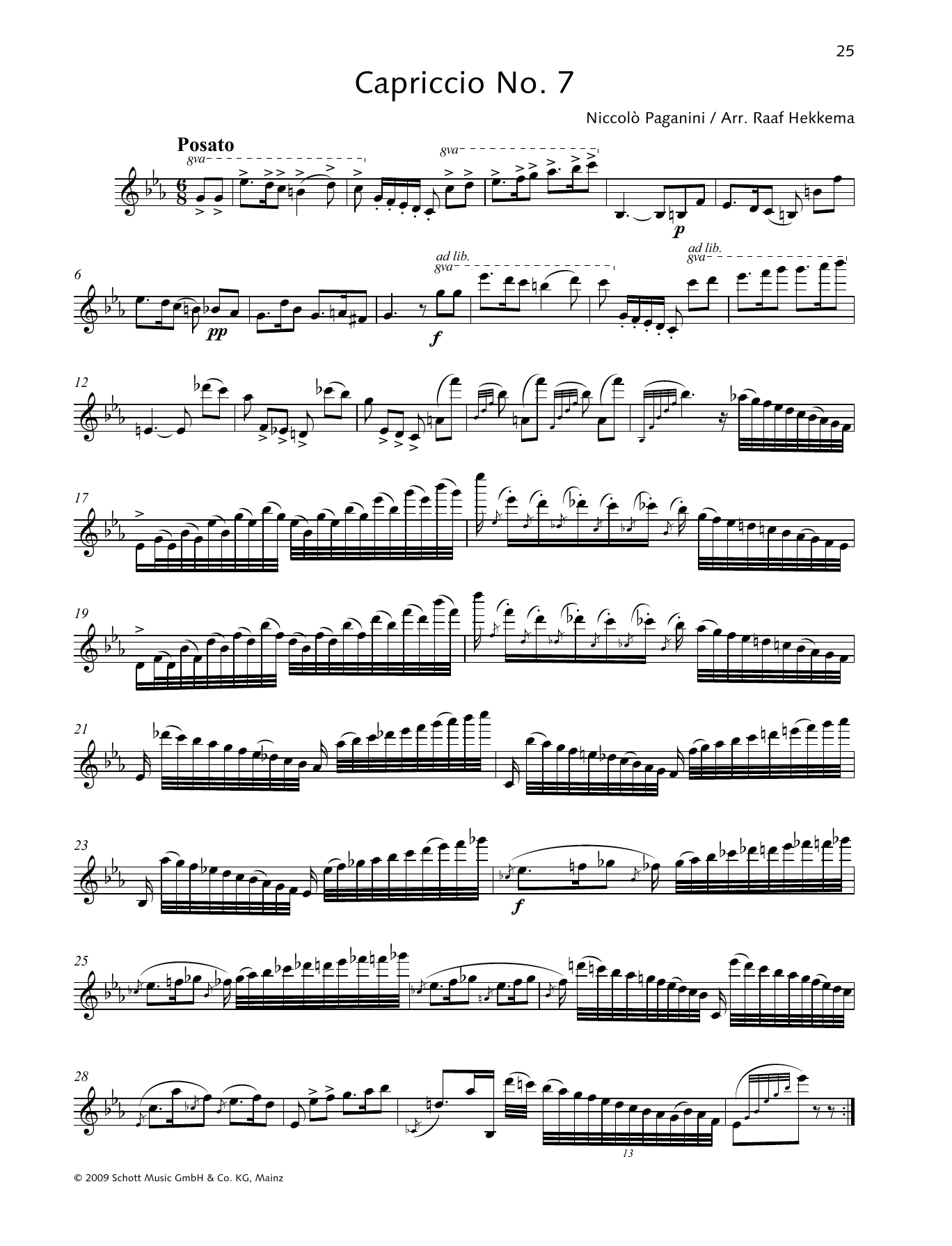 Download Niccolo Paganini Capriccio No. 7 Sheet Music and learn how to play Woodwind Solo PDF digital score in minutes