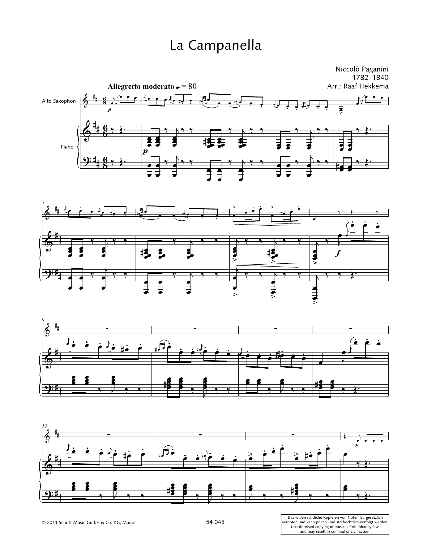 Download Niccolo Paganini La Campanella Sheet Music and learn how to play Woodwind Solo PDF digital score in minutes