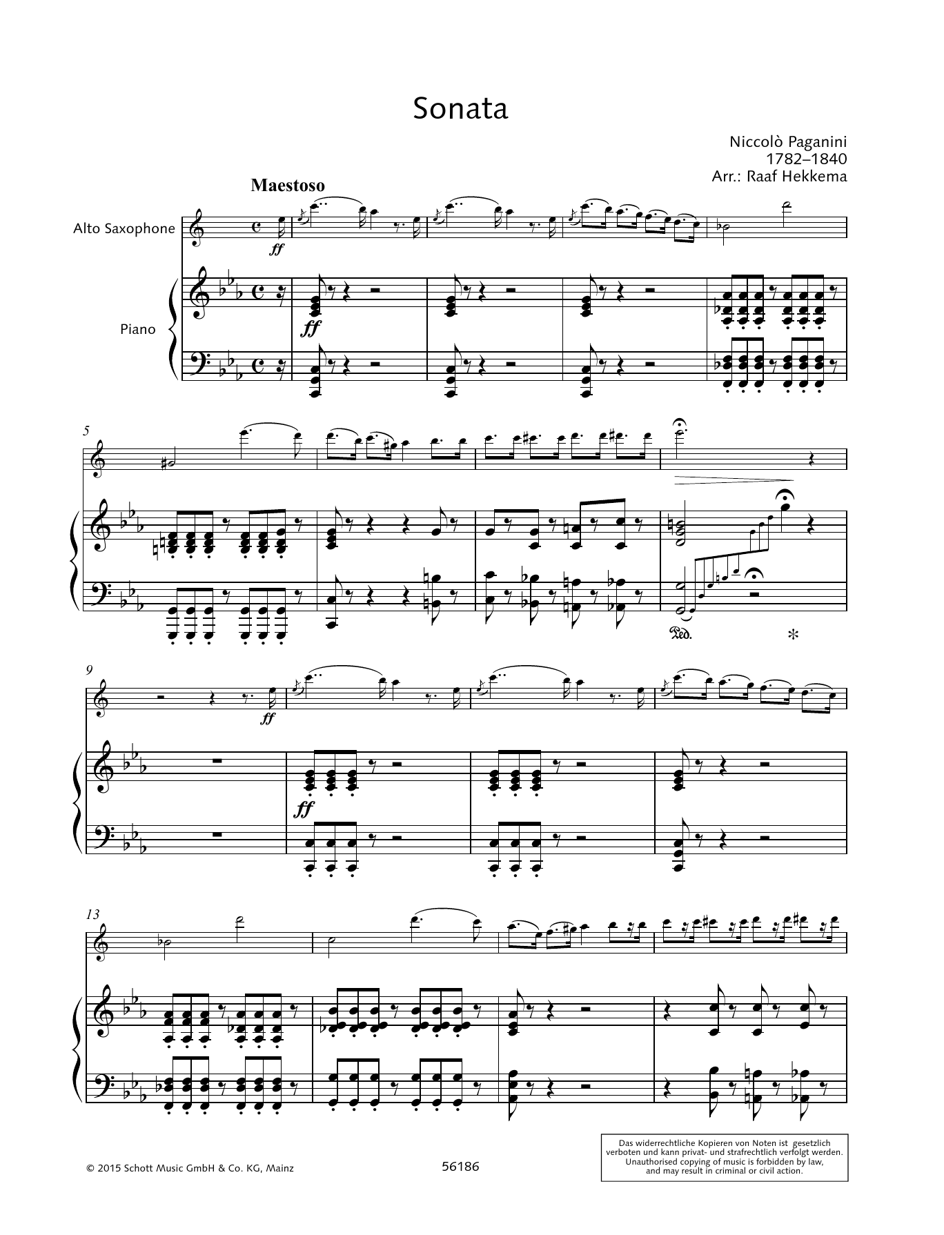 Download Niccolo Paganini Sonata Sheet Music and learn how to play Woodwind Solo PDF digital score in minutes