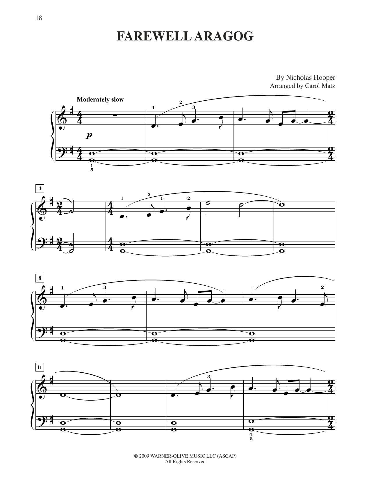 Download Nicholas Hooper Farewell Aragog (from Harry Potter) (arr. Carol Matz) Sheet Music and learn how to play Big Note Piano PDF digital score in minutes
