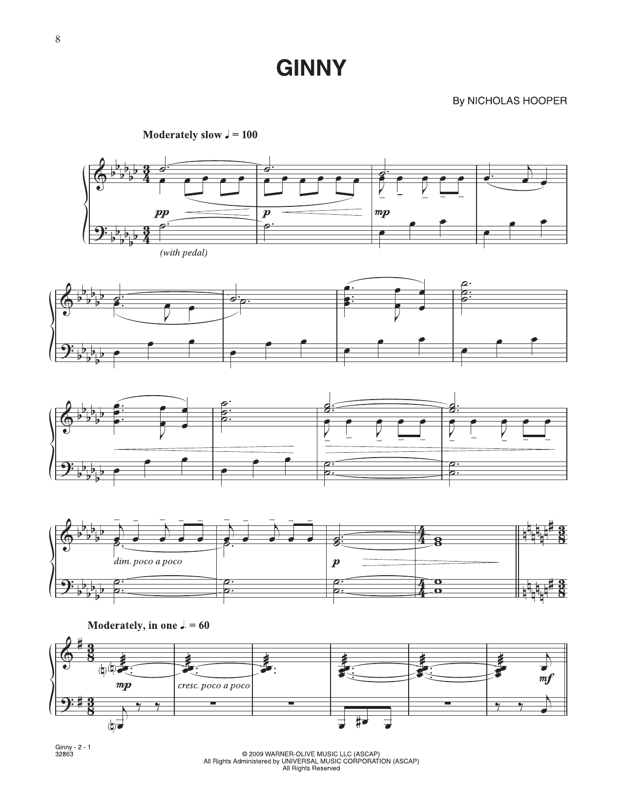 Download Nicholas Hooper Ginny (from Harry Potter) Sheet Music and learn how to play Piano Solo PDF digital score in minutes