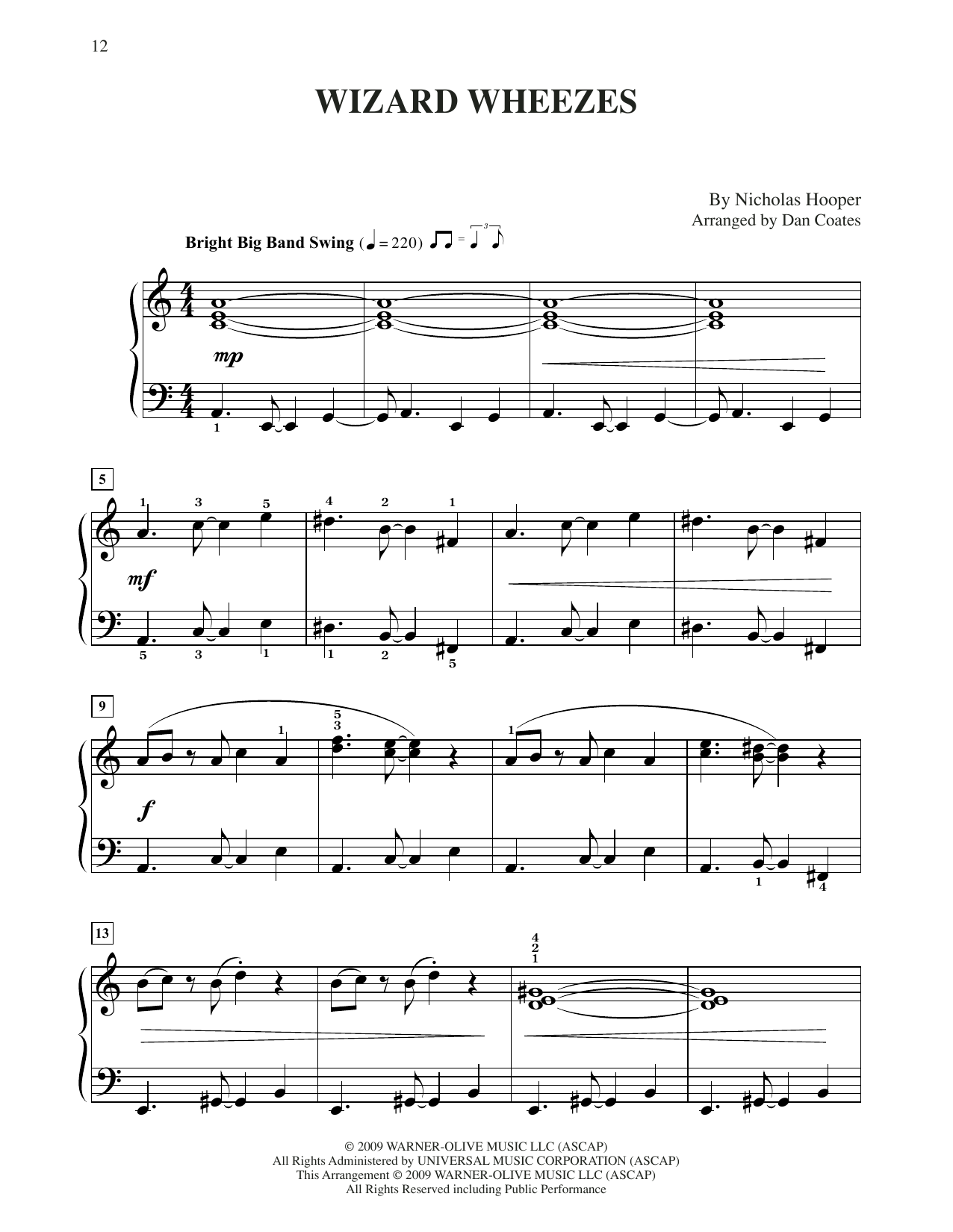 Download Nicholas Hooper Wizard Wheezes (from Harry Potter) (arr. Dan Coates) Sheet Music and learn how to play Easy Piano PDF digital score in minutes