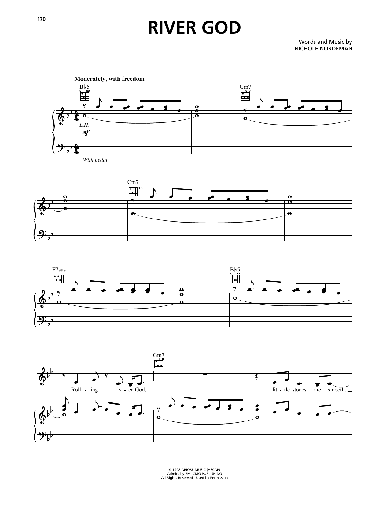Download Nichole Nordeman River God Sheet Music and learn how to play Piano, Vocal & Guitar Chords (Right-Hand Melody) PDF digital score in minutes