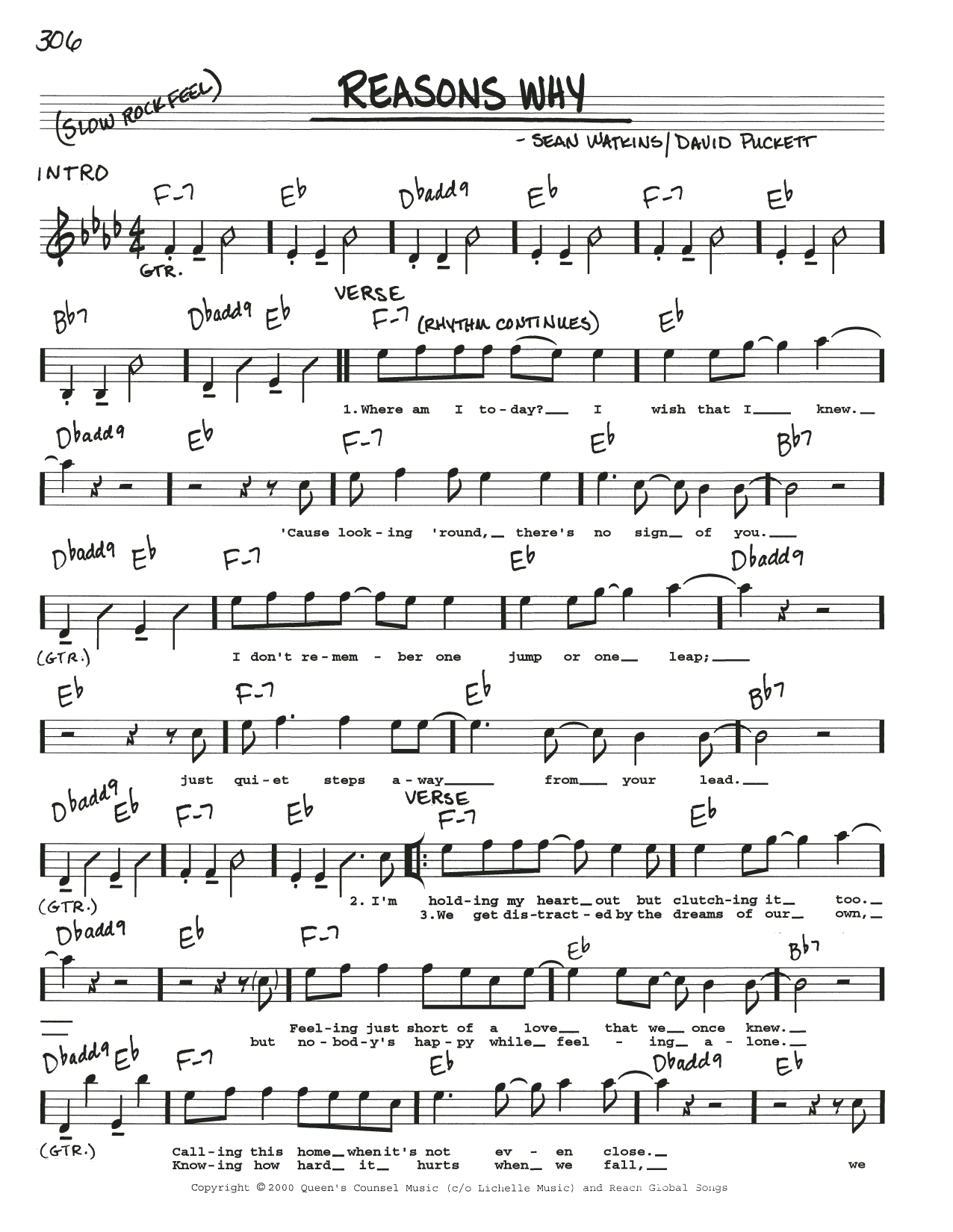 Download Nickel Creek Reasons Why Sheet Music and learn how to play Real Book – Melody, Lyrics & Chords PDF digital score in minutes