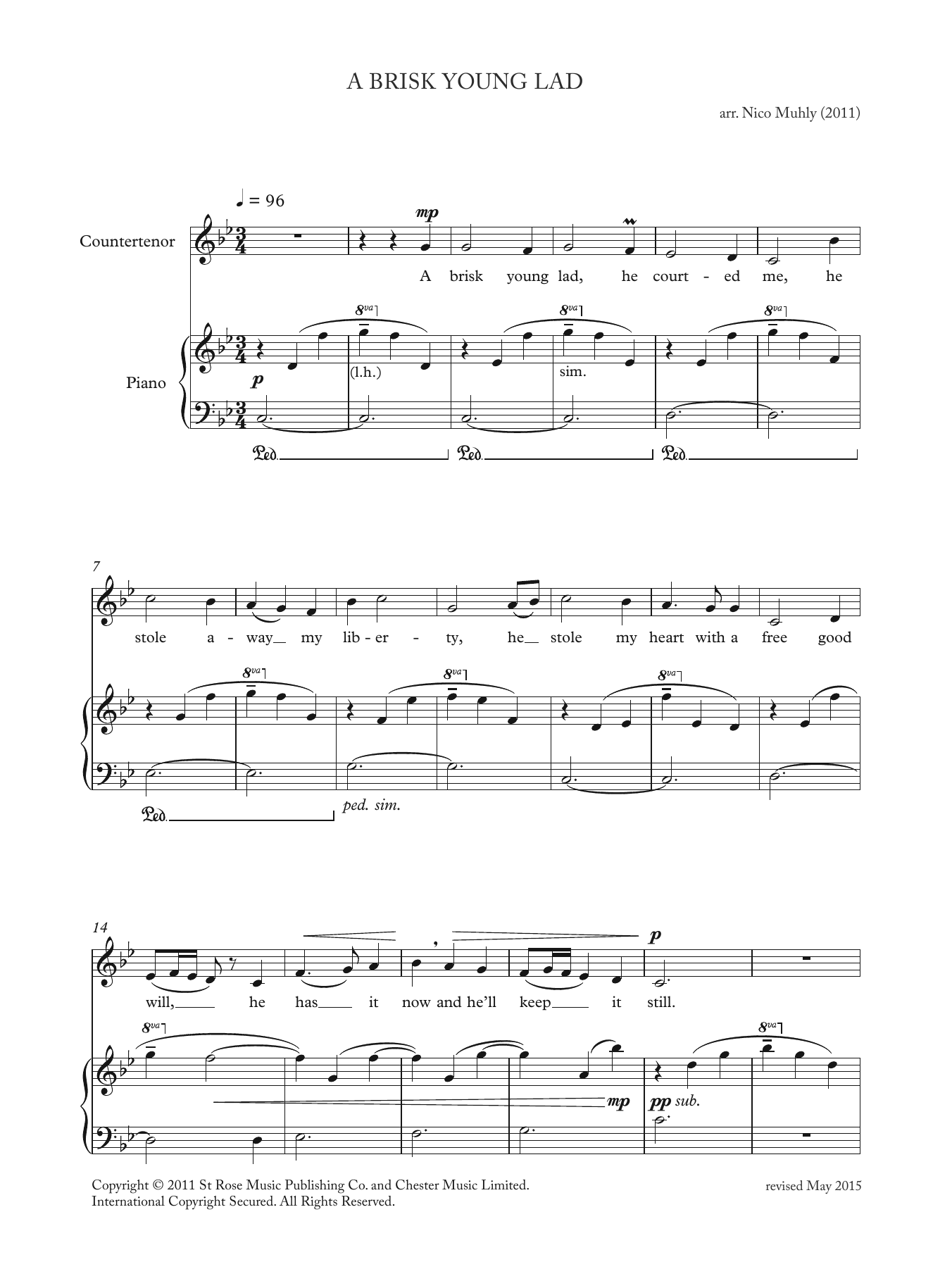 Download Nico Muhly Sheet Music and learn how to play Countertenor PDF score in minutes