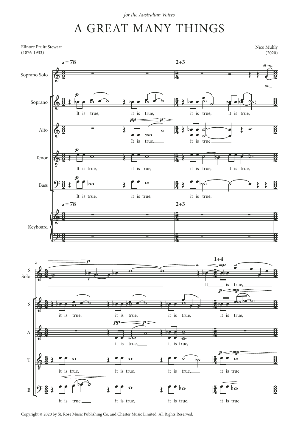 Download Nico Muhly A Great Many Things Sheet Music and learn how to play SATB Choir PDF digital score in minutes