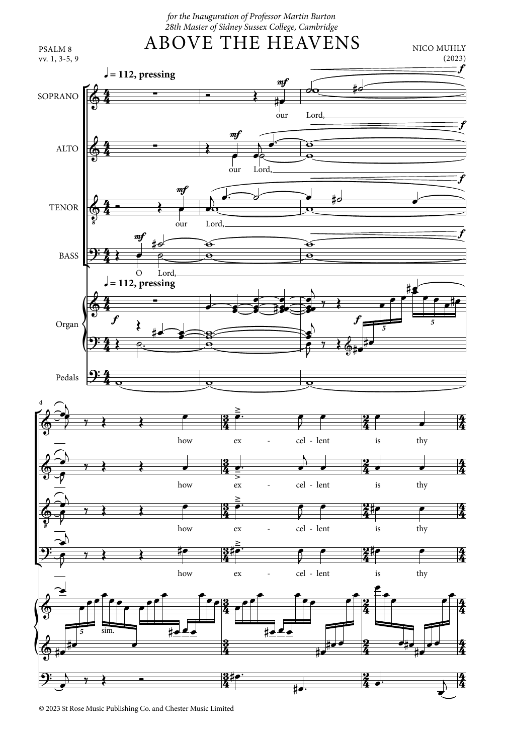 Download Nico Muhly Above The Heavens Sheet Music and learn how to play SATB Choir PDF digital score in minutes
