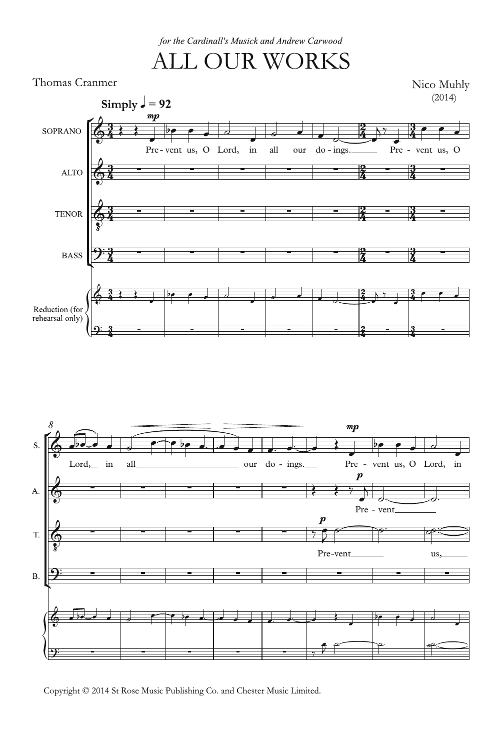 Download Nico Muhly All Our Works Sheet Music and learn how to play SATB Choir PDF digital score in minutes