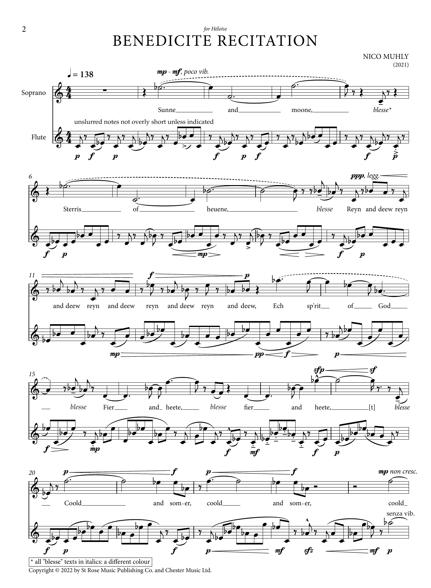 Download Nico Muhly Benedicite Recitation Sheet Music and learn how to play Vocal Solo PDF digital score in minutes