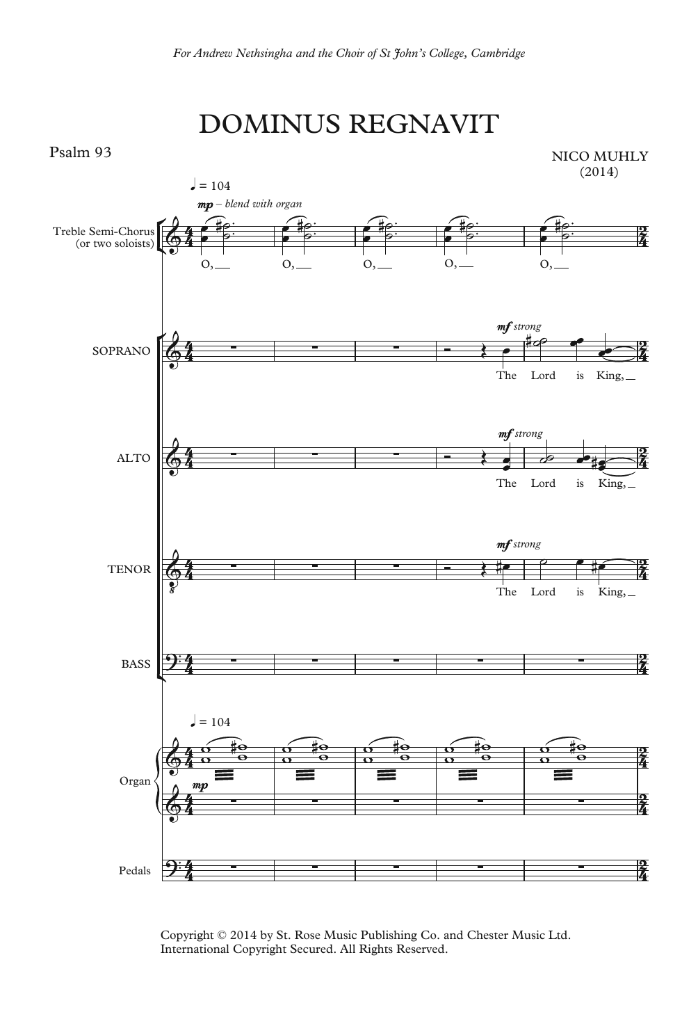 Download Nico Muhly Dominus Regnavit Sheet Music and learn how to play SATB Choir PDF digital score in minutes