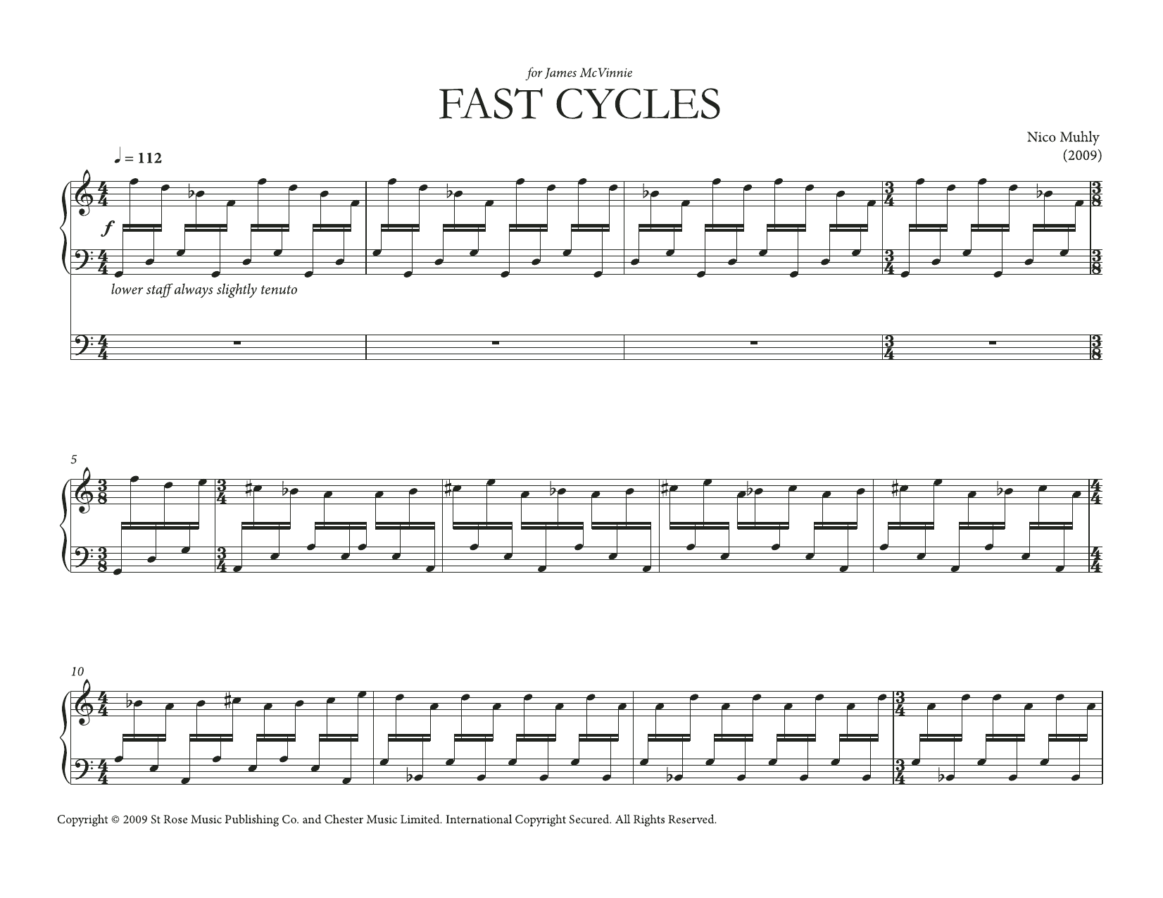 Download Nico Muhly Fast Cycles Sheet Music and learn how to play Organ PDF digital score in minutes