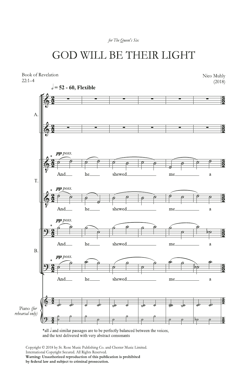 Download Nico Muhly God Will Be Their Light (AATTBB Choir) Sheet Music and learn how to play Choir PDF digital score in minutes