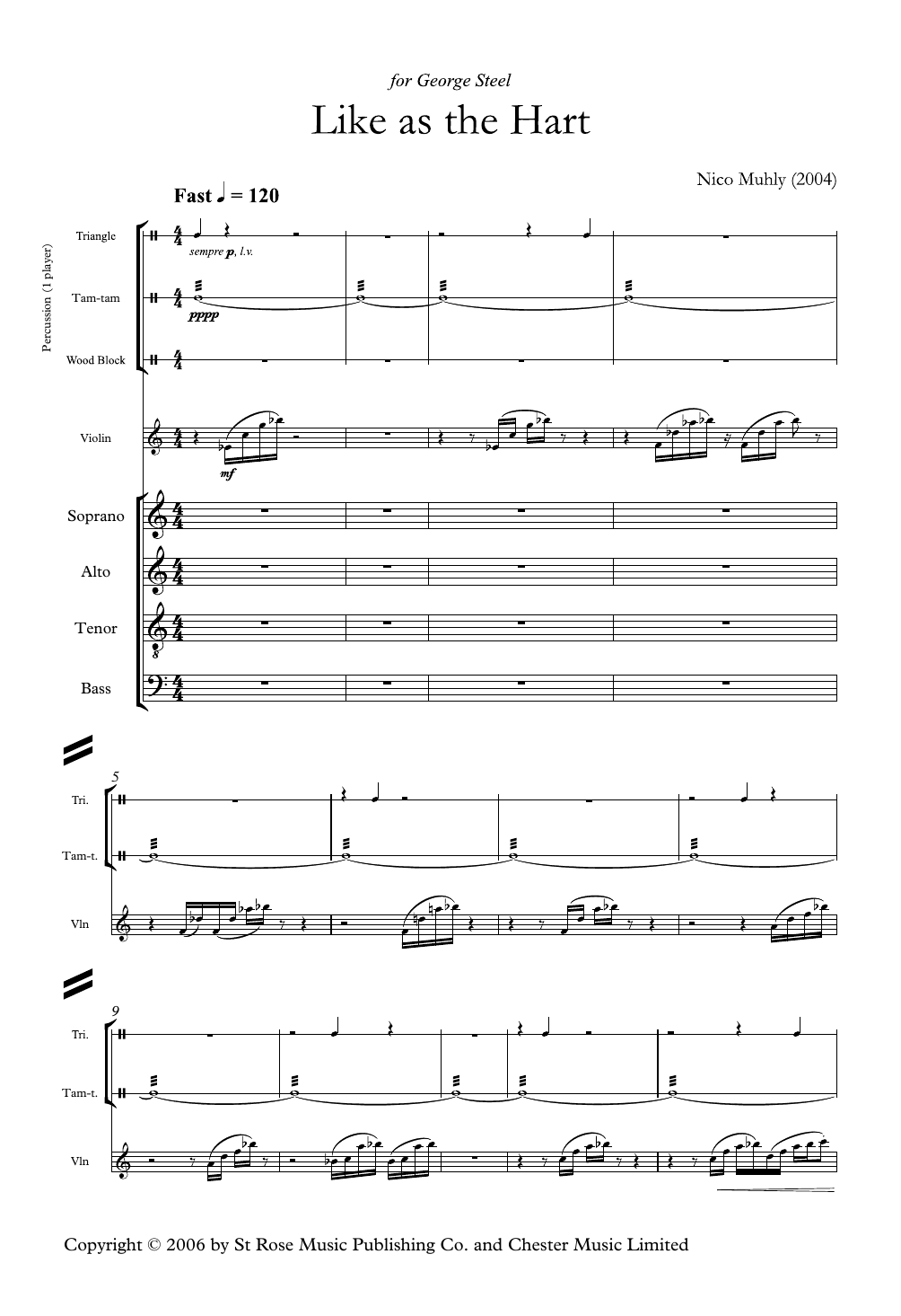 Download Nico Muhly Like As The Hart Sheet Music and learn how to play SATB Choir PDF digital score in minutes