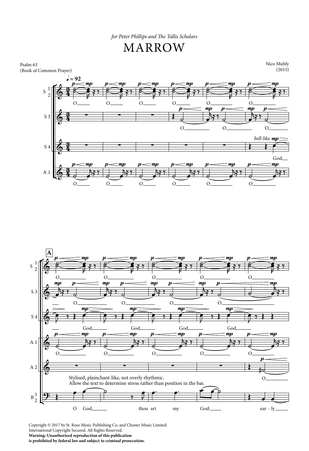 Download Nico Muhly Marrow Sheet Music and learn how to play SATB Choir PDF digital score in minutes