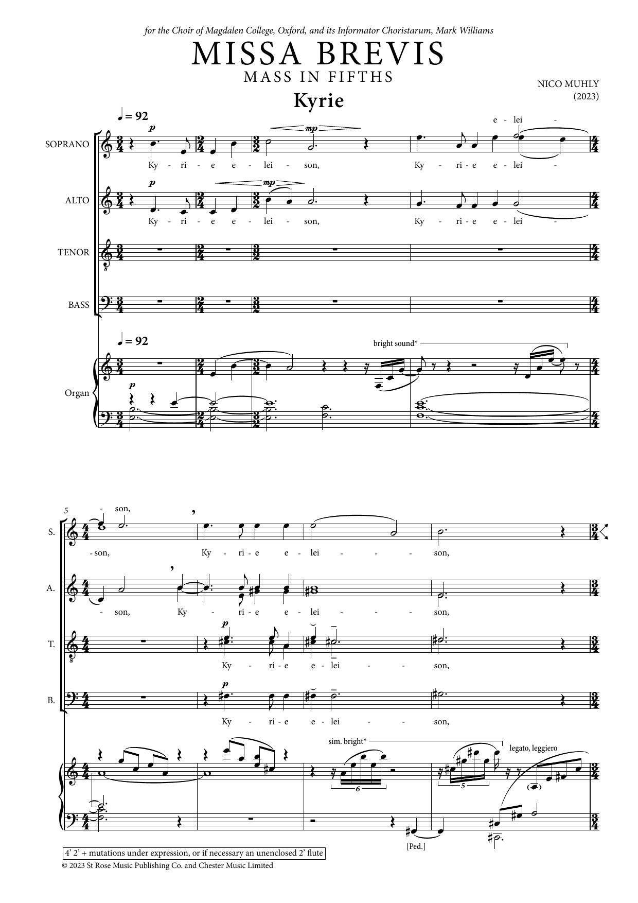 Download Nico Muhly Missa Brevis Sheet Music and learn how to play SATB Choir PDF digital score in minutes