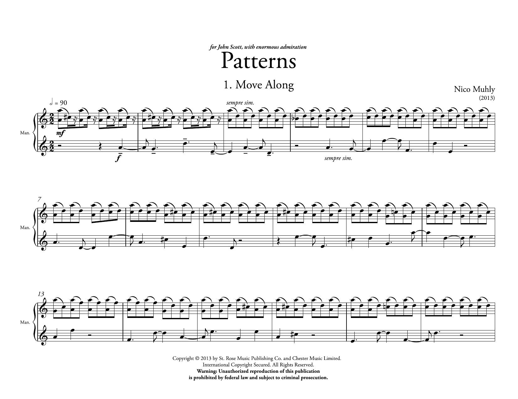 Download Nico Muhly Patterns Sheet Music and learn how to play Organ PDF digital score in minutes