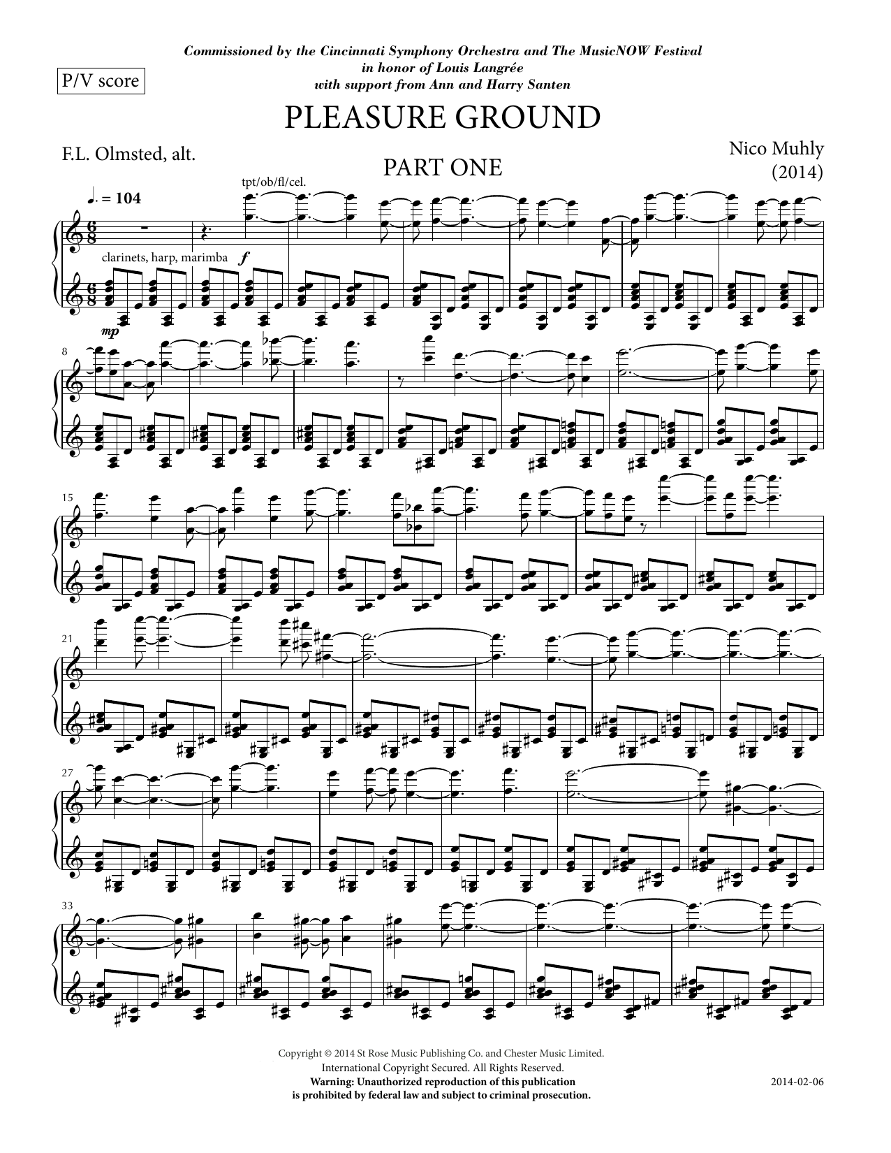 Download Nico Muhly Pleasure Ground Sheet Music and learn how to play Piano & Vocal PDF digital score in minutes