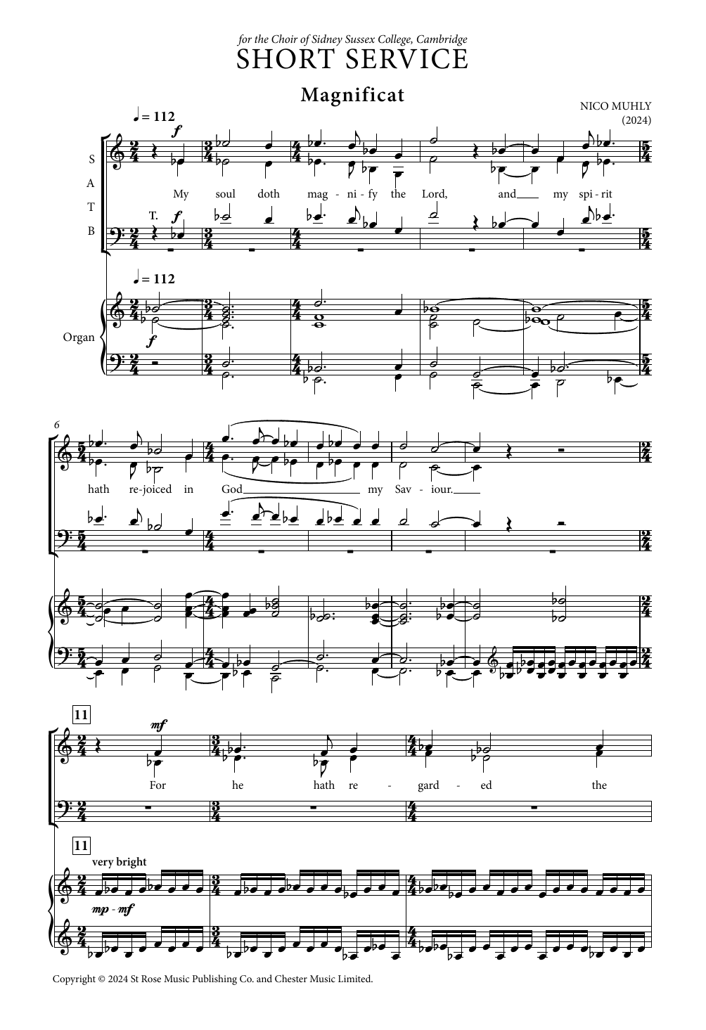 Download Nico Muhly Short Service (Sidney Sussex) Sheet Music and learn how to play Choir PDF digital score in minutes