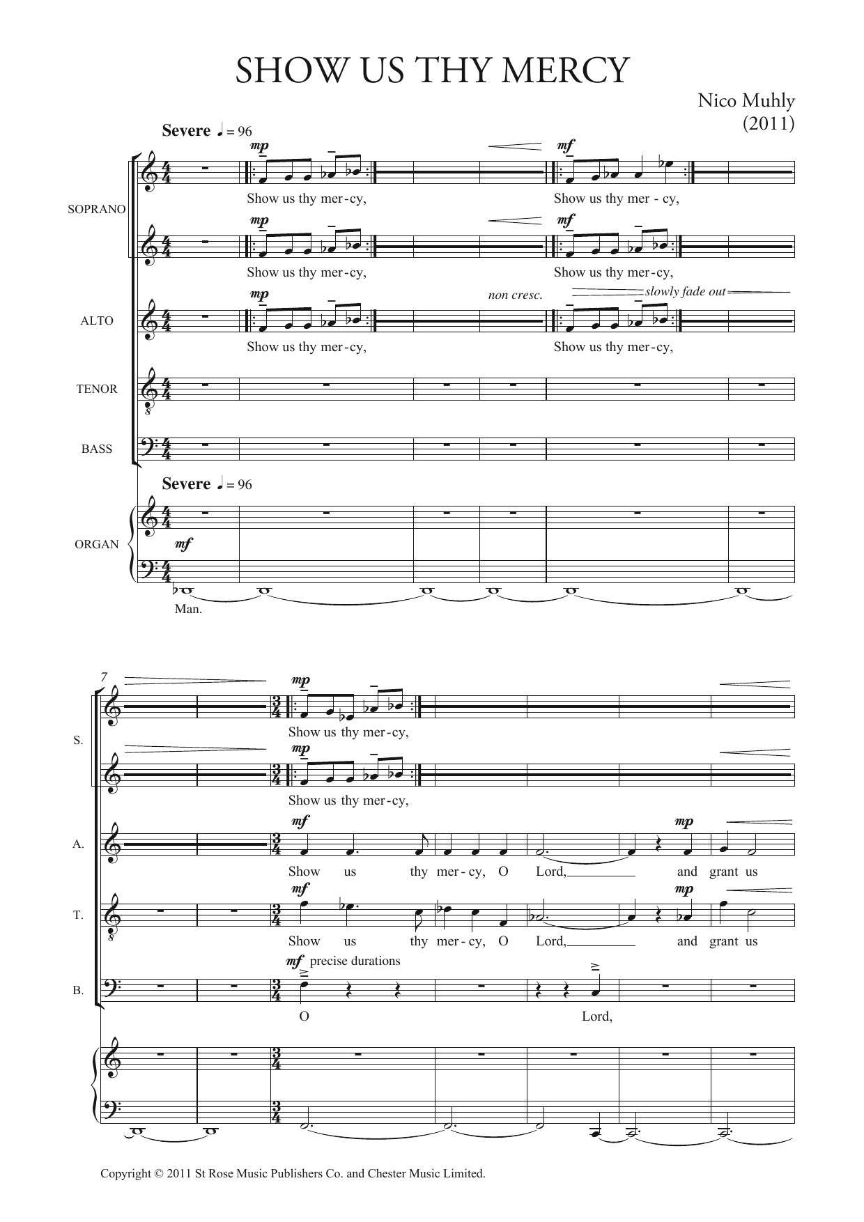 Download Nico Muhly Show Us Thy Mercy Sheet Music and learn how to play SATB Choir PDF digital score in minutes