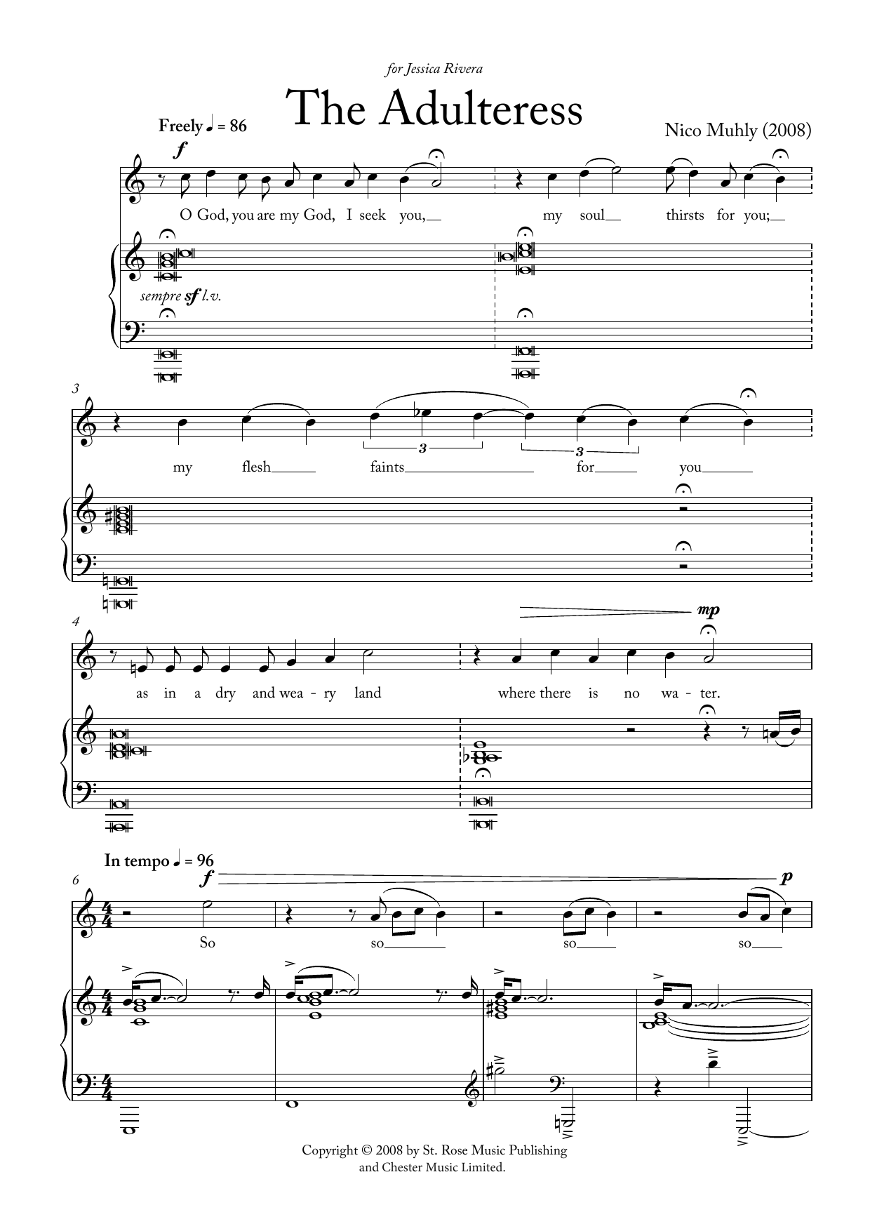 Download Nico Muhly The Adulteress Sheet Music and learn how to play Soprano PDF digital score in minutes