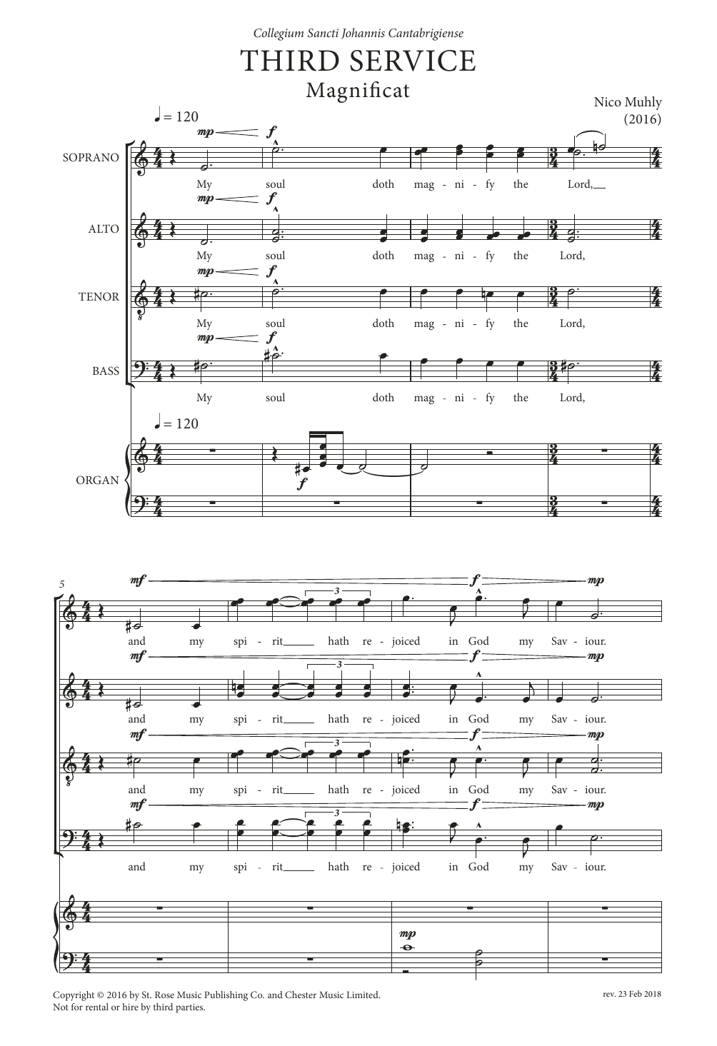 Download Nico Muhly Third Service (Magnificat and Nunc Dimittis) Sheet Music and learn how to play SATB Choir PDF digital score in minutes