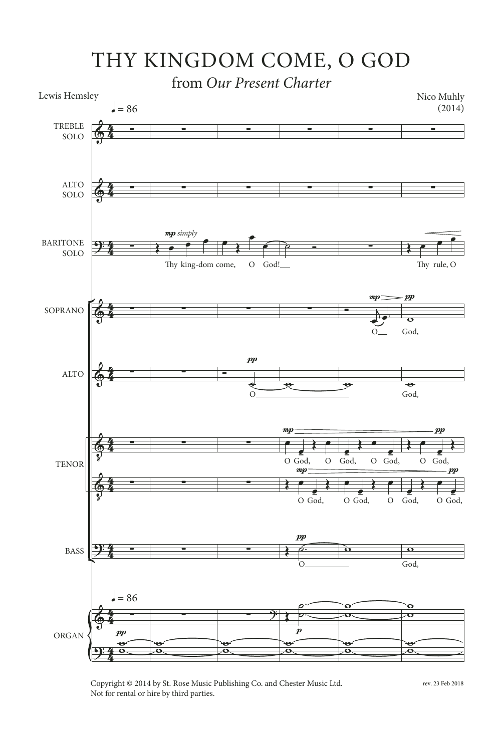 Download Nico Muhly Thy Kingdom Come, O God Sheet Music and learn how to play SATB Choir PDF digital score in minutes
