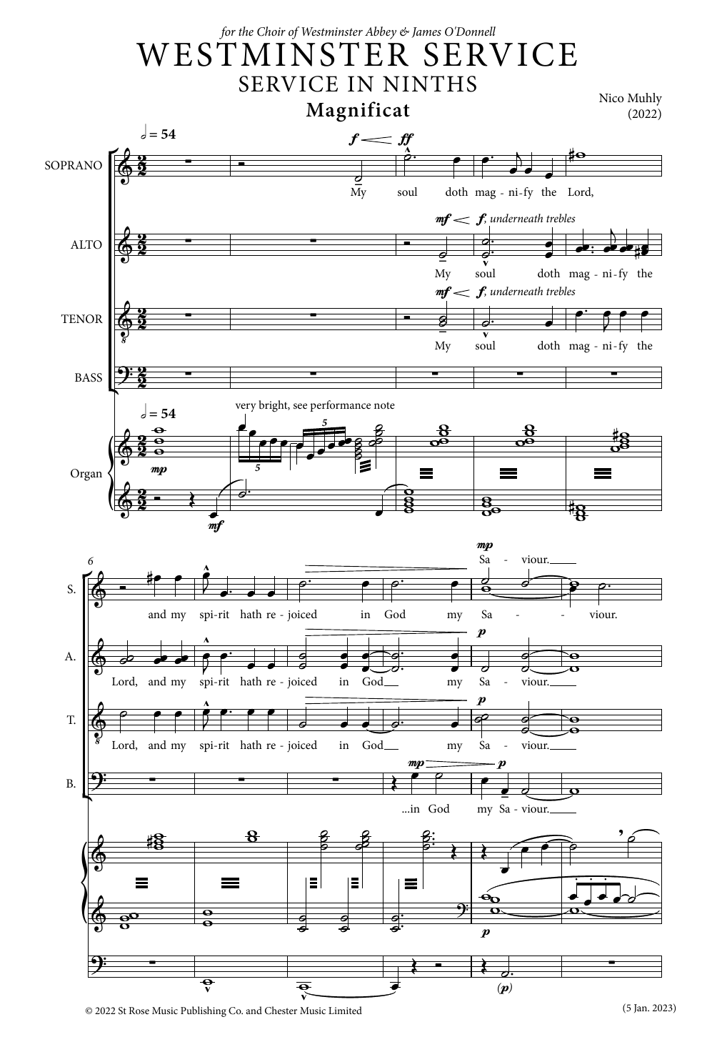 Download Nico Muhly Westminster Service Sheet Music and learn how to play SATB Choir PDF digital score in minutes