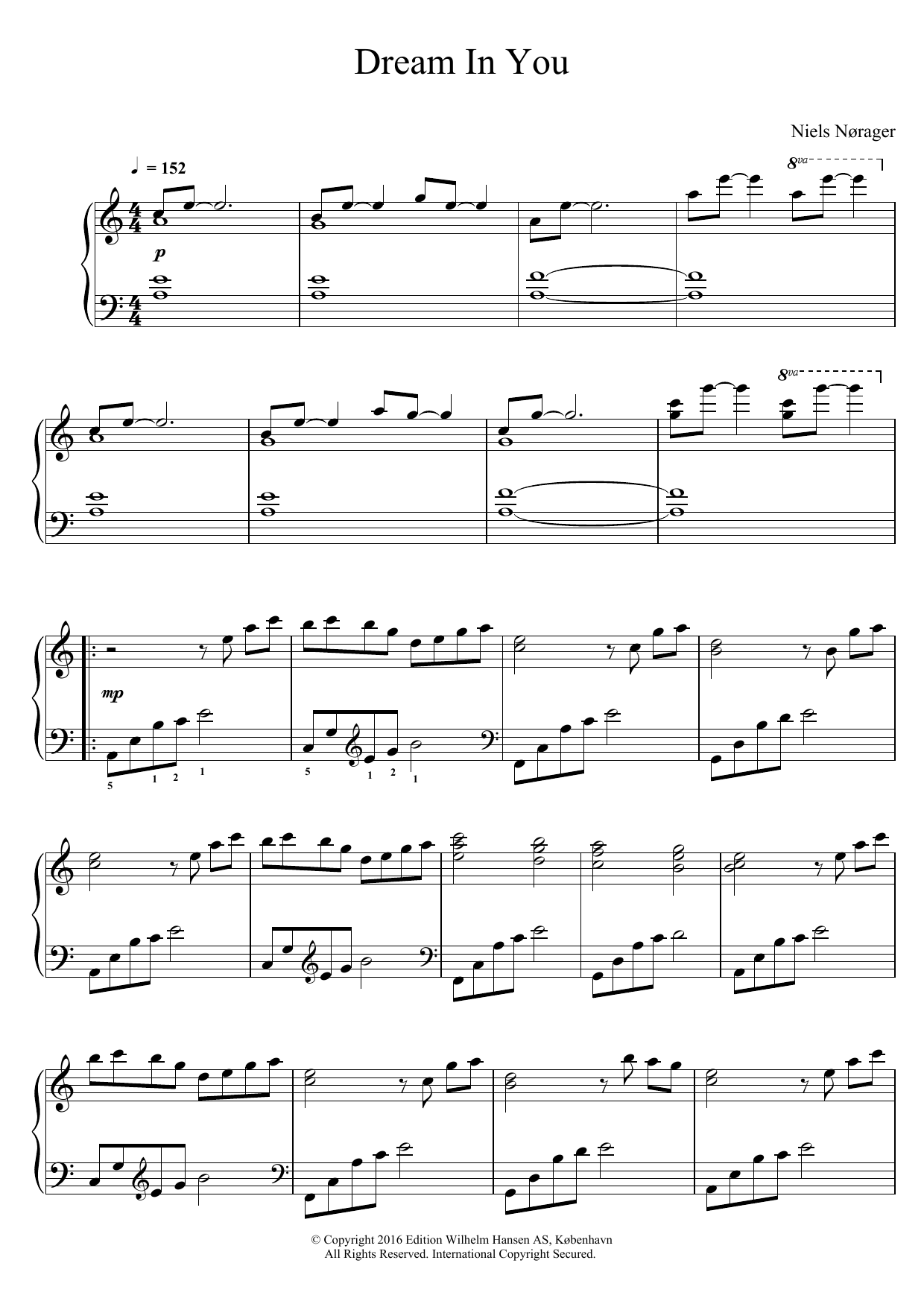 Download Niels Nørager Dream In You Sheet Music and learn how to play Piano PDF digital score in minutes