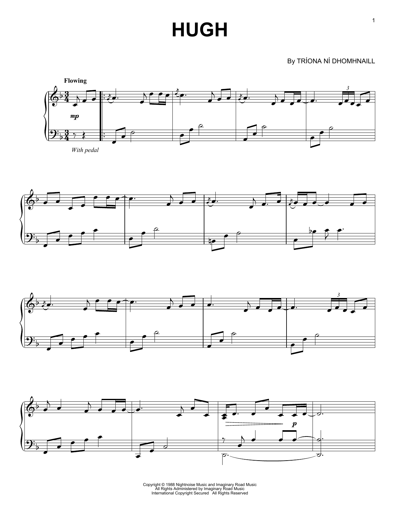 Download Nightnoise Hugh Sheet Music and learn how to play Piano Solo PDF digital score in minutes