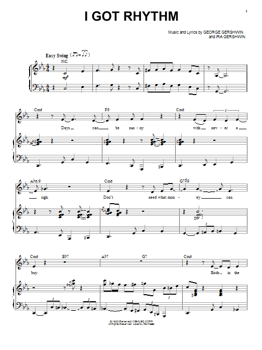 Download Nikki Yankofsky I Got Rhythm Sheet Music and learn how to play Piano & Vocal PDF digital score in minutes