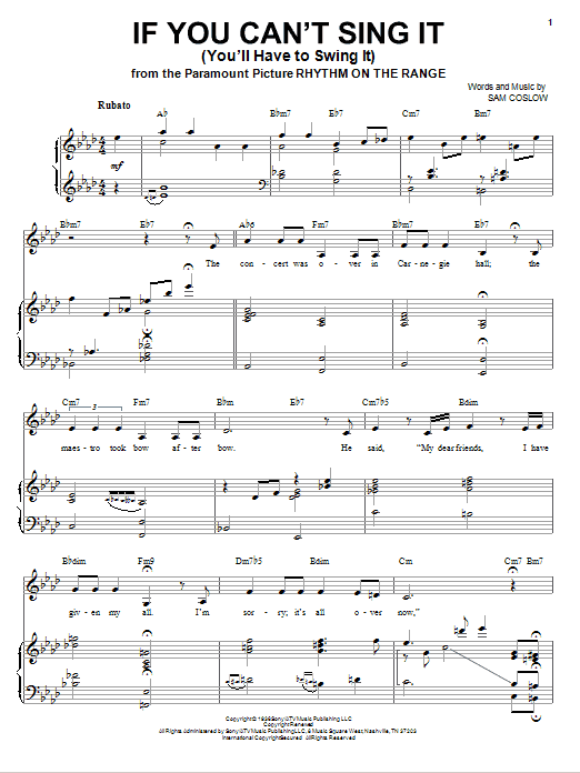 Download Nikki Yanofsky If You Can't Sing It (You'll Have To Swing It) Sheet Music and learn how to play Piano & Vocal PDF digital score in minutes