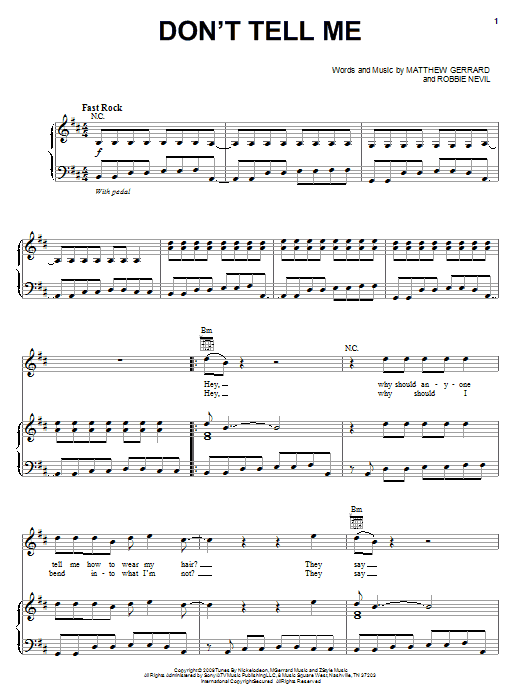 Download Nikko Don't Tell Me (from Spectacular) Sheet Music and learn how to play Piano, Vocal & Guitar (Right-Hand Melody) PDF digital score in minutes