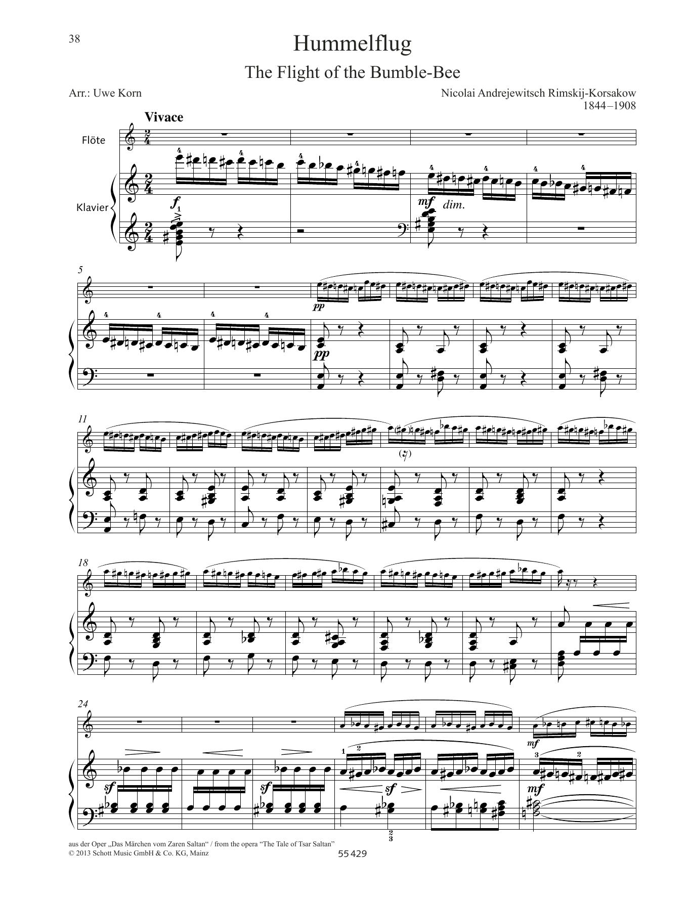 Download Nikolai Rimsky-Korsakov The Flight of the Bumble-bee Sheet Music and learn how to play Woodwind Solo PDF digital score in minutes