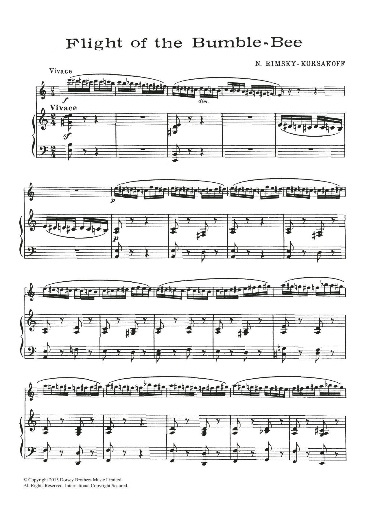 Download Nikolai Rimsky-Korsakov The Flight Of The Bumblebee (from The Tale Of Tsar Saltan) Sheet Music and learn how to play Flute PDF digital score in minutes