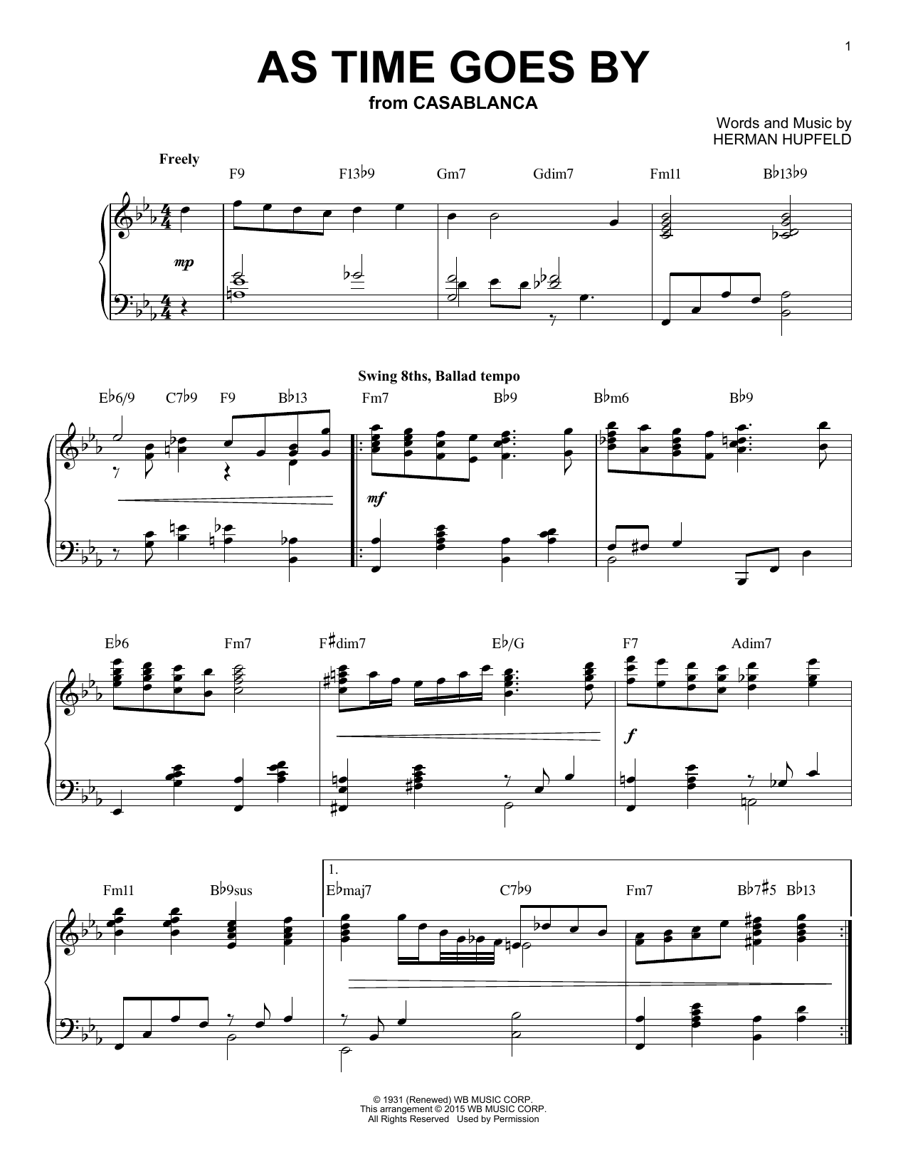 Download Nilsson As Time Goes By Sheet Music and learn how to play Piano PDF digital score in minutes