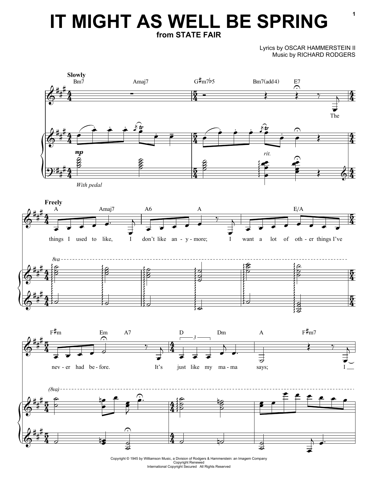 Download Nina Simone It Might As Well Be Spring Sheet Music and learn how to play Piano & Vocal PDF digital score in minutes