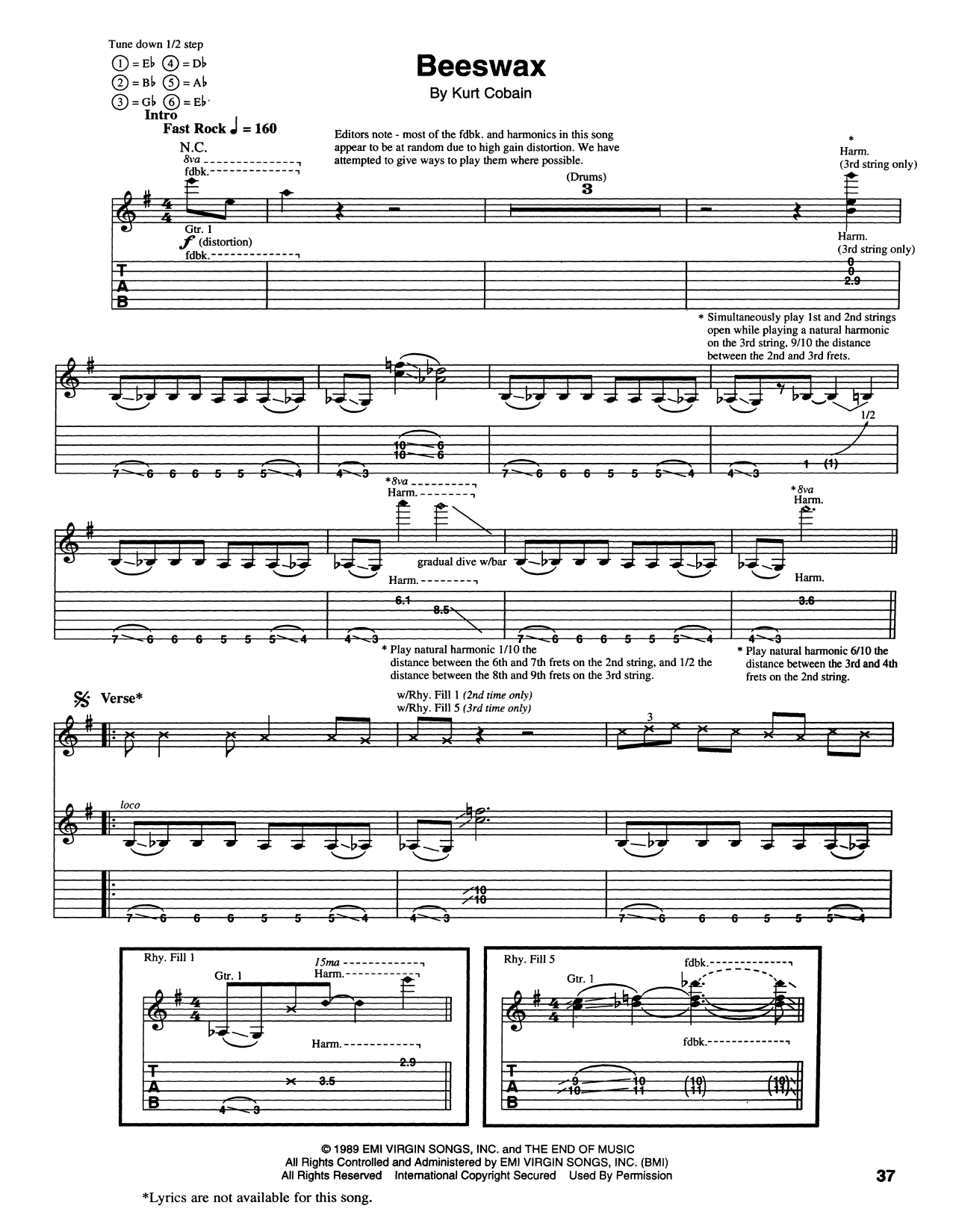 Download Nirvana Beeswax Sheet Music and learn how to play Piano, Vocal & Guitar Chords (Right-Hand Melody) PDF digital score in minutes